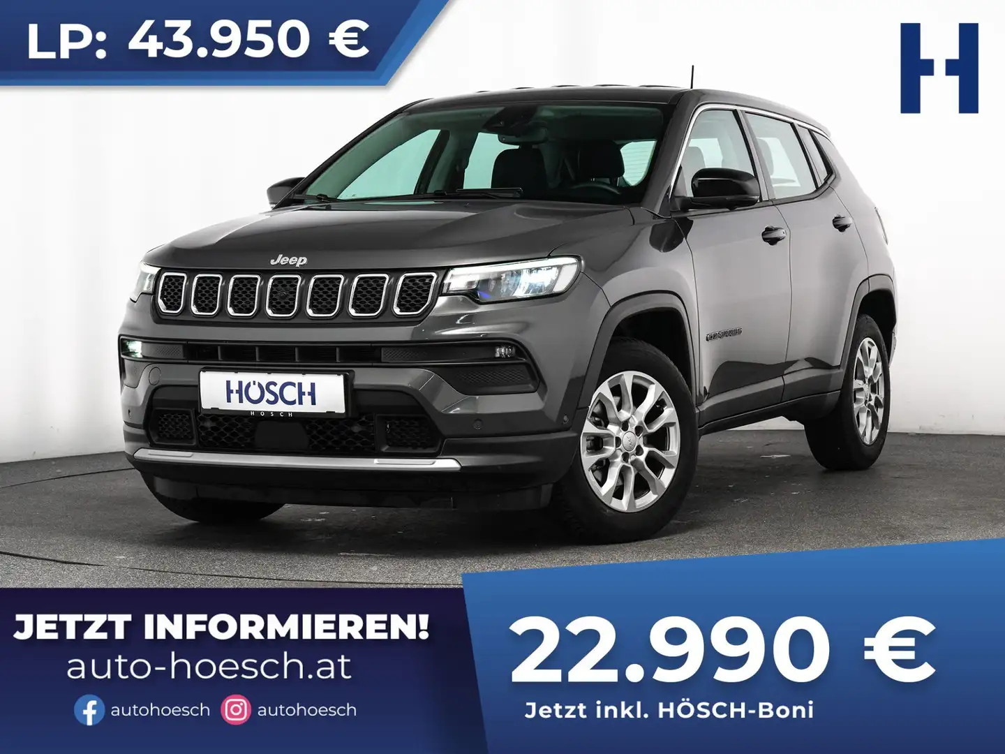 Jeep Compass T4 130 Aut. WINTER-PAKET LED 360° ACC TOP ANGEBOT Grau - 1