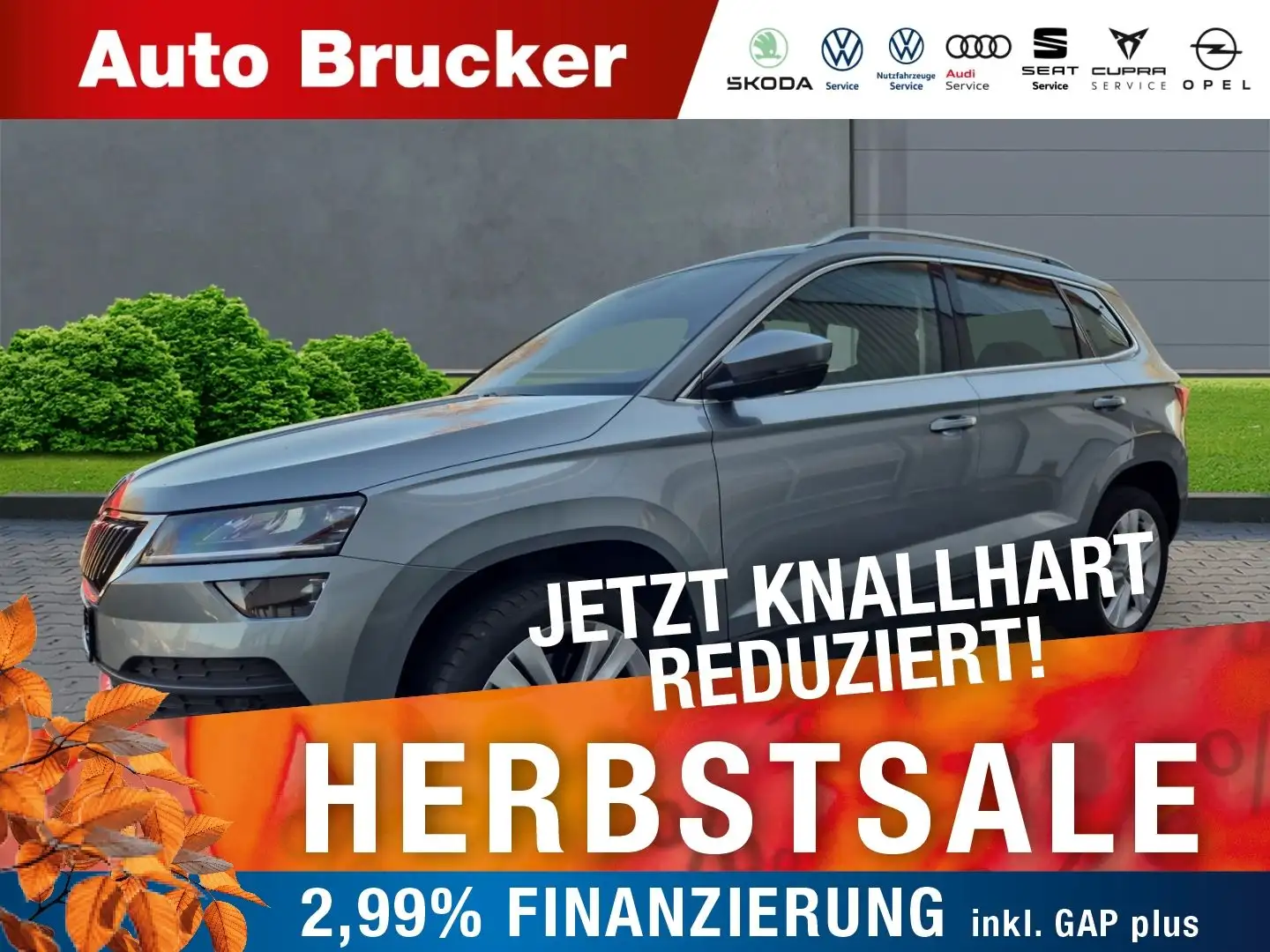 Skoda Karoq Style 2.0 TDI+Alufelgen+Navi+Klimaautomati Grijs - 1