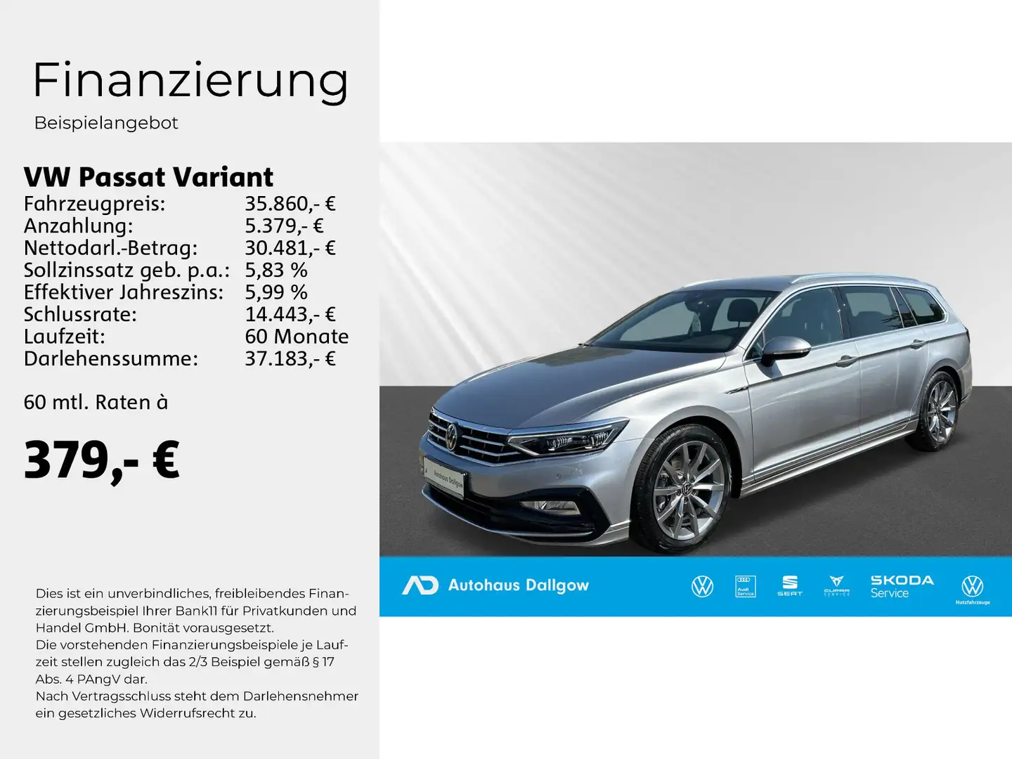 Volkswagen Passat Variant Elegance-R-Line-Sportp./Winterräd Silber - 2