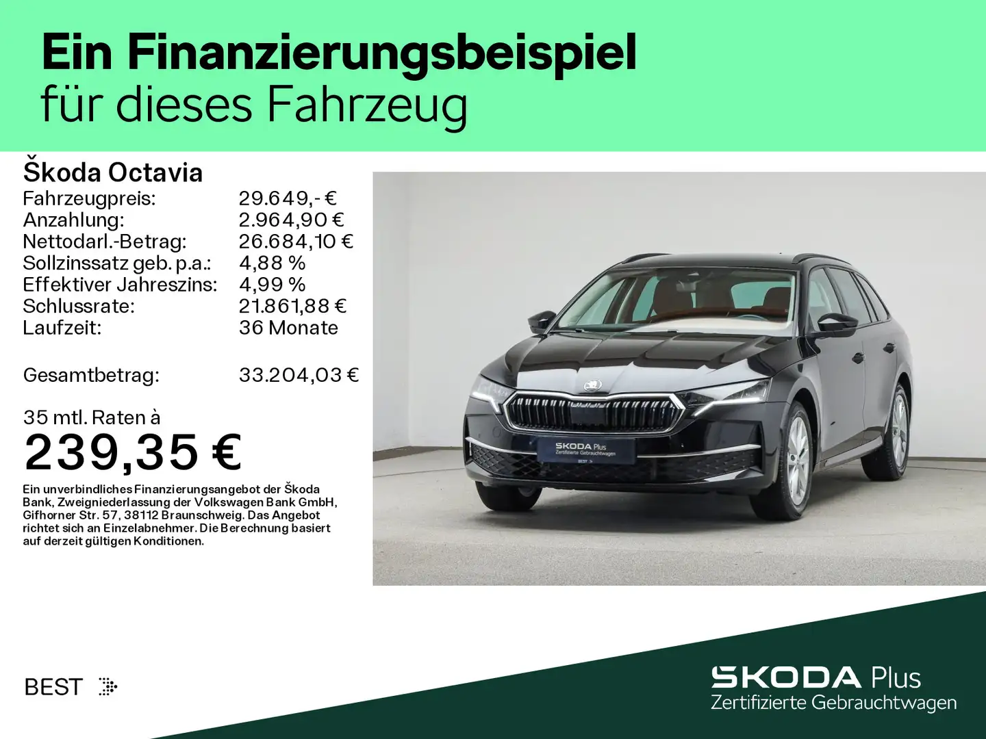 Skoda Octavia Combi 2.0 TDI DSG SELECTION*LED*AHK*PDC* Schwarz - 2
