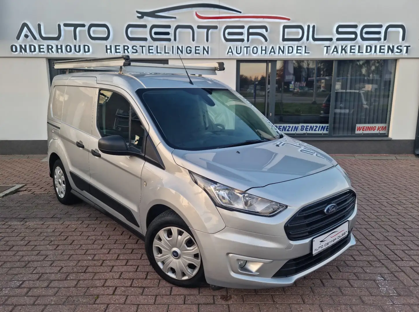 Ford Transit Connect 1.5 TDCI Dakrek Trekhaak 3 zit Airco 12m Garantie Zilver - 1