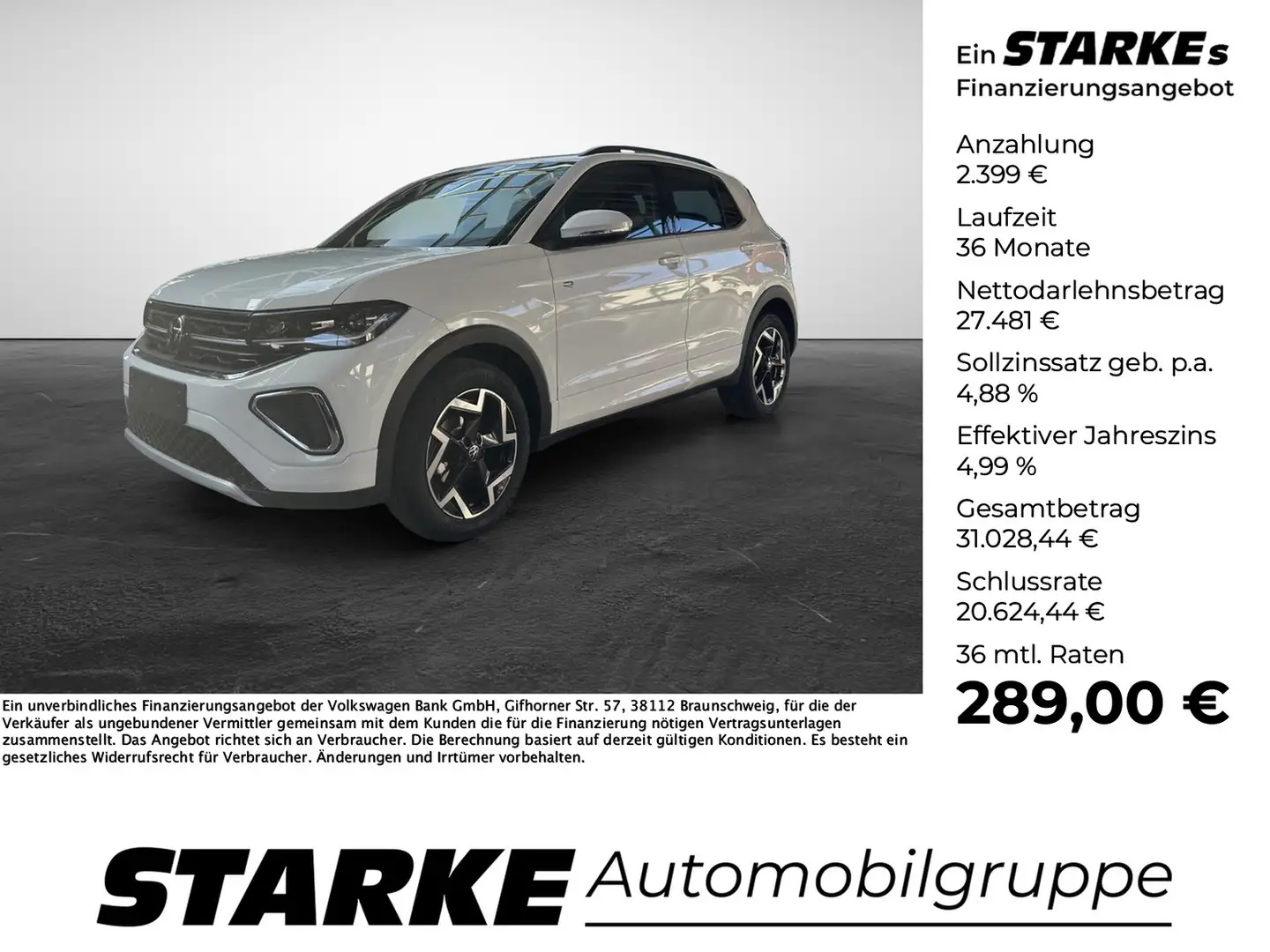 Volkswagen T-Cross 1.0 TSI DSG R-Line Blanc - 1