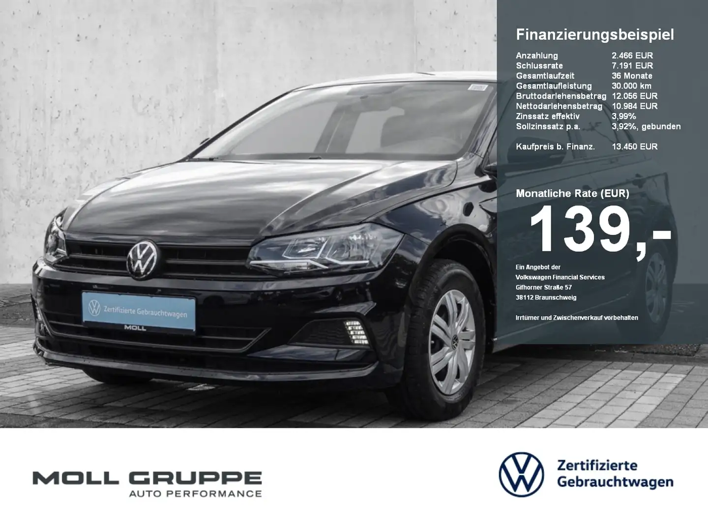 Volkswagen Polo 1.0 MPI Trendline SOUNDSYS Schwarz - 1