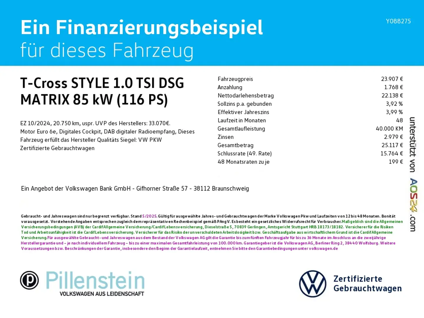 Volkswagen T-Cross STYLE 1.0 TSI DSG MATRIX NAVI SHZ 17" GJR Grau - 2