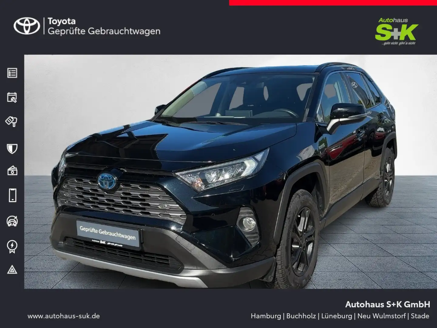 Toyota RAV 4 2,5 Hybrid Team D 4x4*Carplay*R-Kamera*ACC**** Zwart - 1
