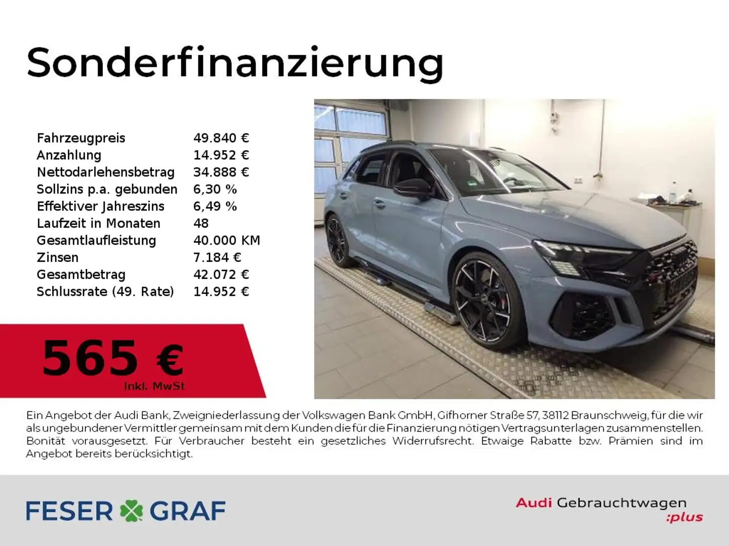 Audi RS3 Sportback B&O,HUD,Leder,Matrix,RS-Sportabgas,Kamer Grau - 1
