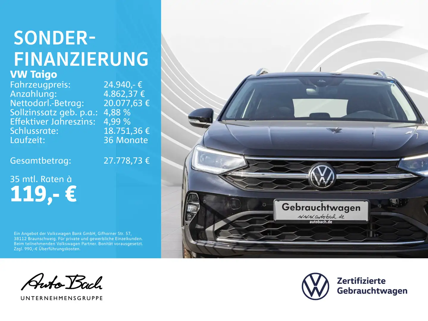 Volkswagen Taigo 1.0 TSI "Style" DSG Navi LED Digital Cockp Schwarz - 2