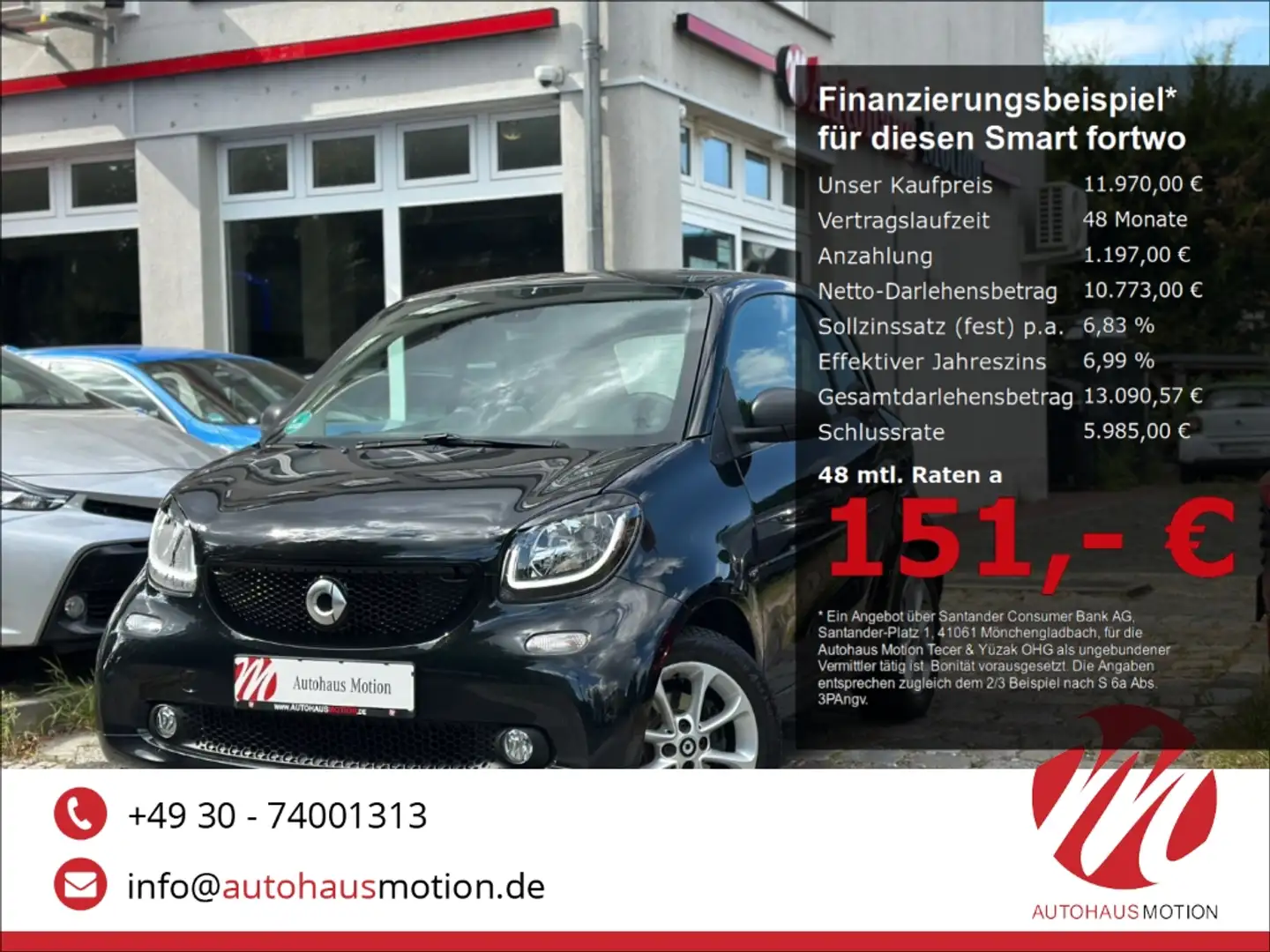 smart forTwo COUPE PASSION PANO LED SHZ TEMP Schwarz - 1