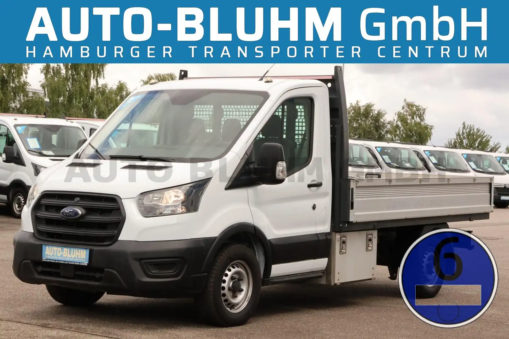 Ford Transit 350 EK Pritsche L2 + AHK 3,0T 2-Kisten Weiß - 1