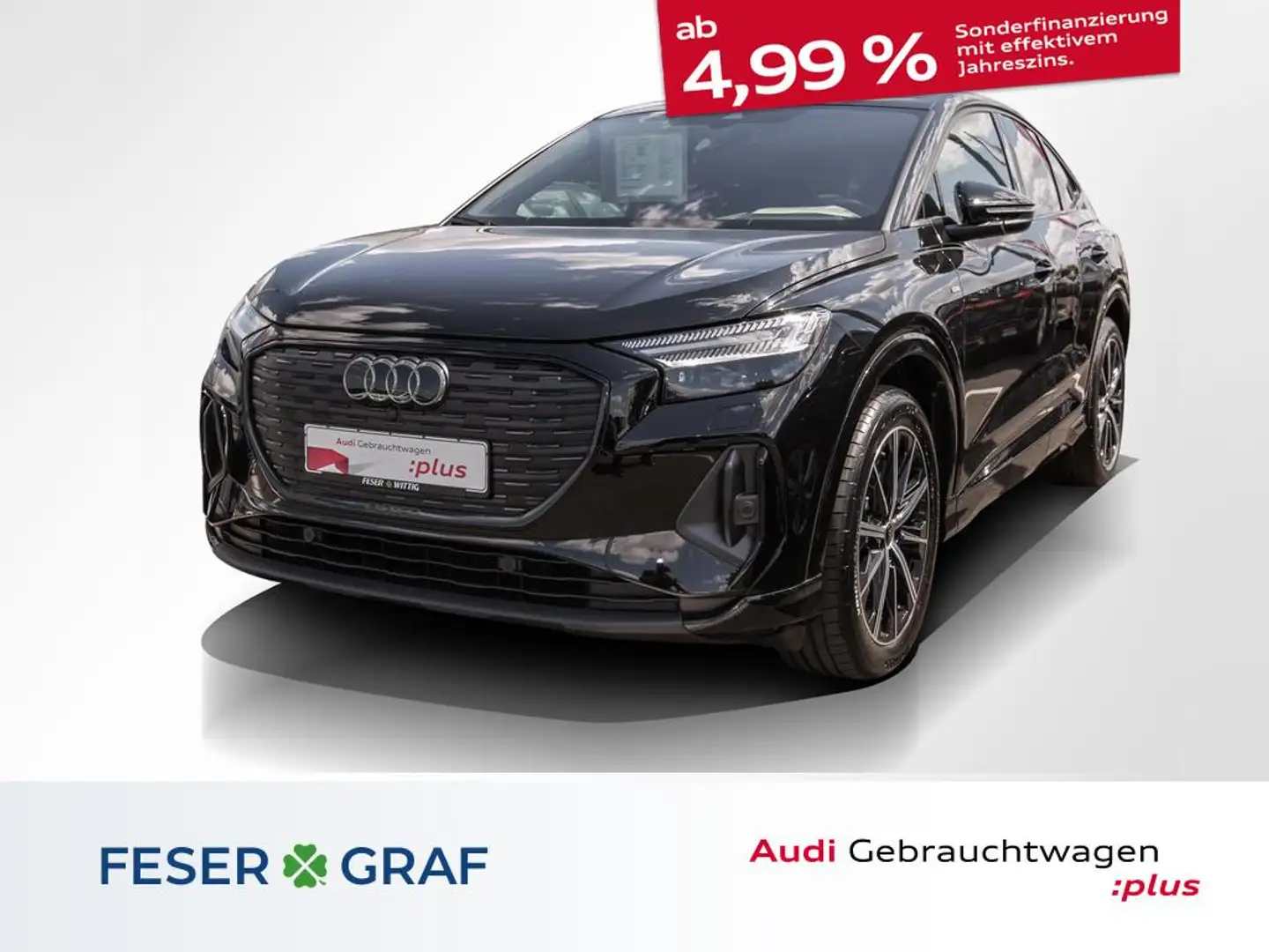 Audi Q4 e-tron Sportback 45 e-tron qu.S-line,Matrix,Navi Pro,AZV, Noir - 1