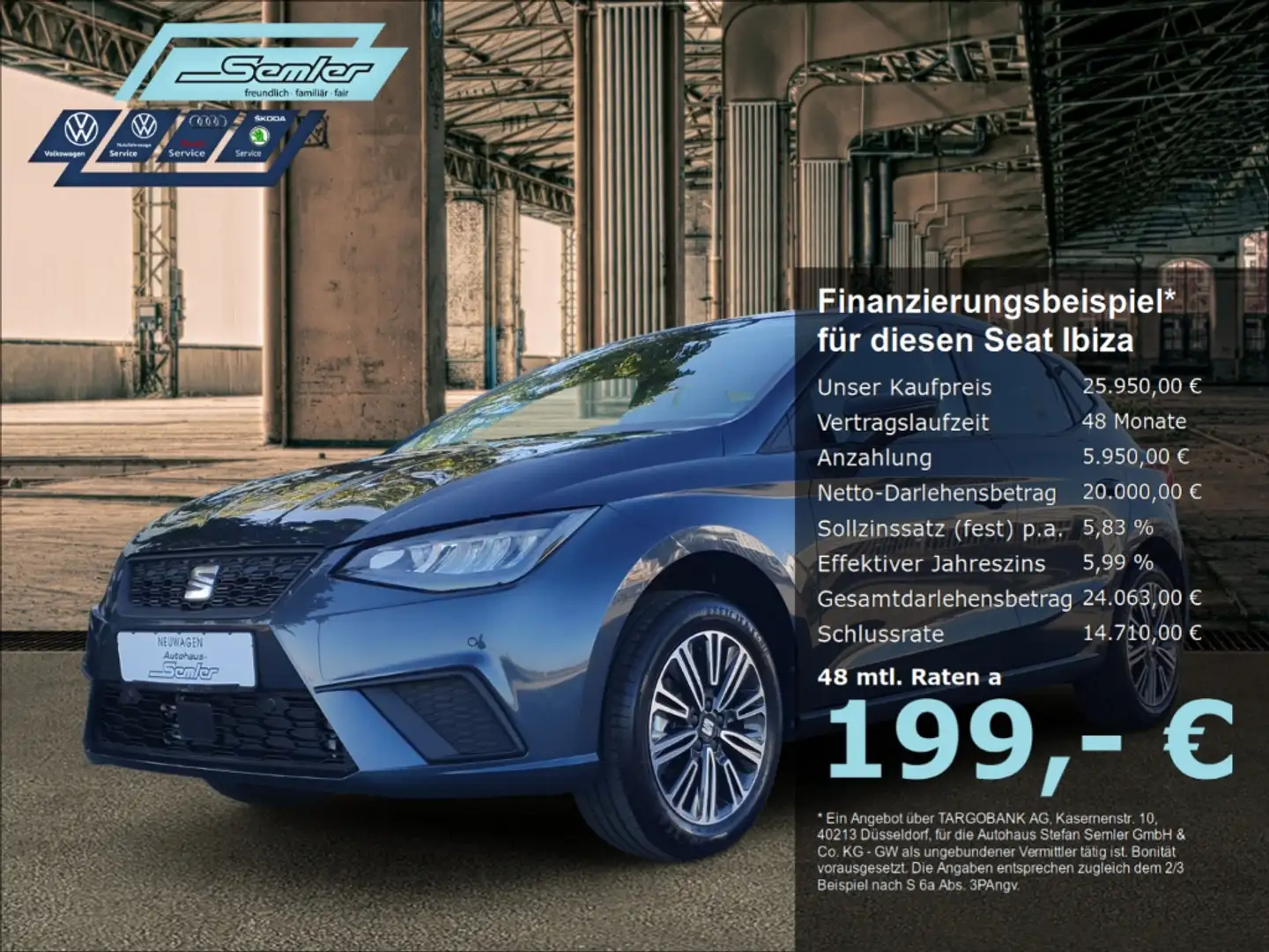 SEAT Ibiza Style 1.0l TSI DSG PANO NAVI R-KAM ACC LED Grau - 1