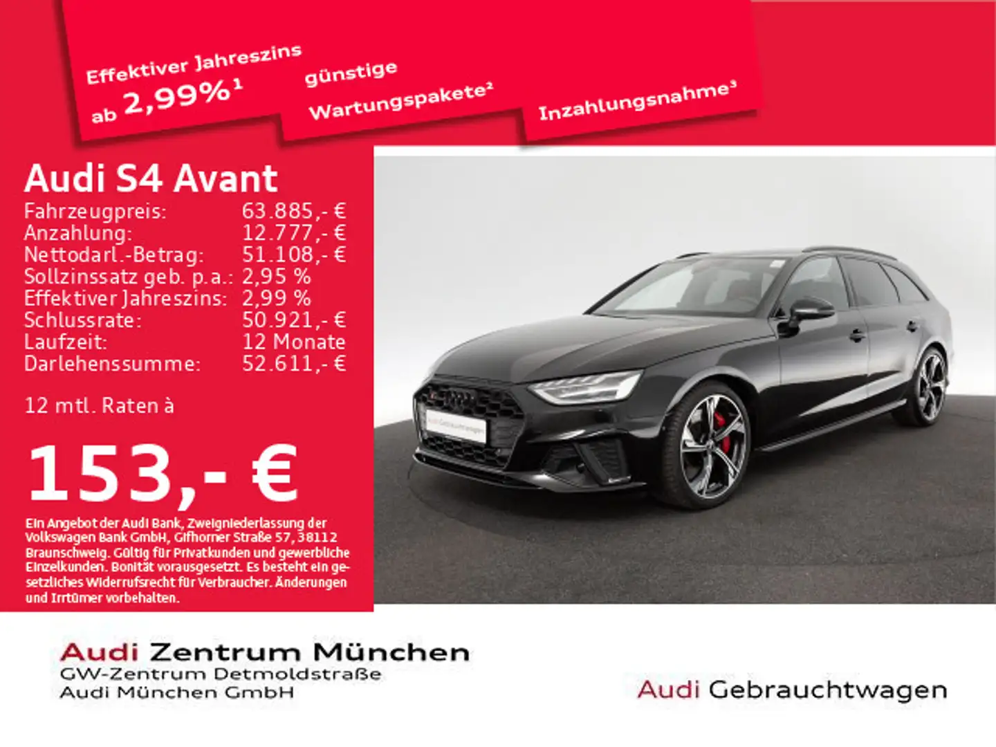 Audi S4 TDI tiptr. AHK/Virtual+/Massage/HuD Noir - 1