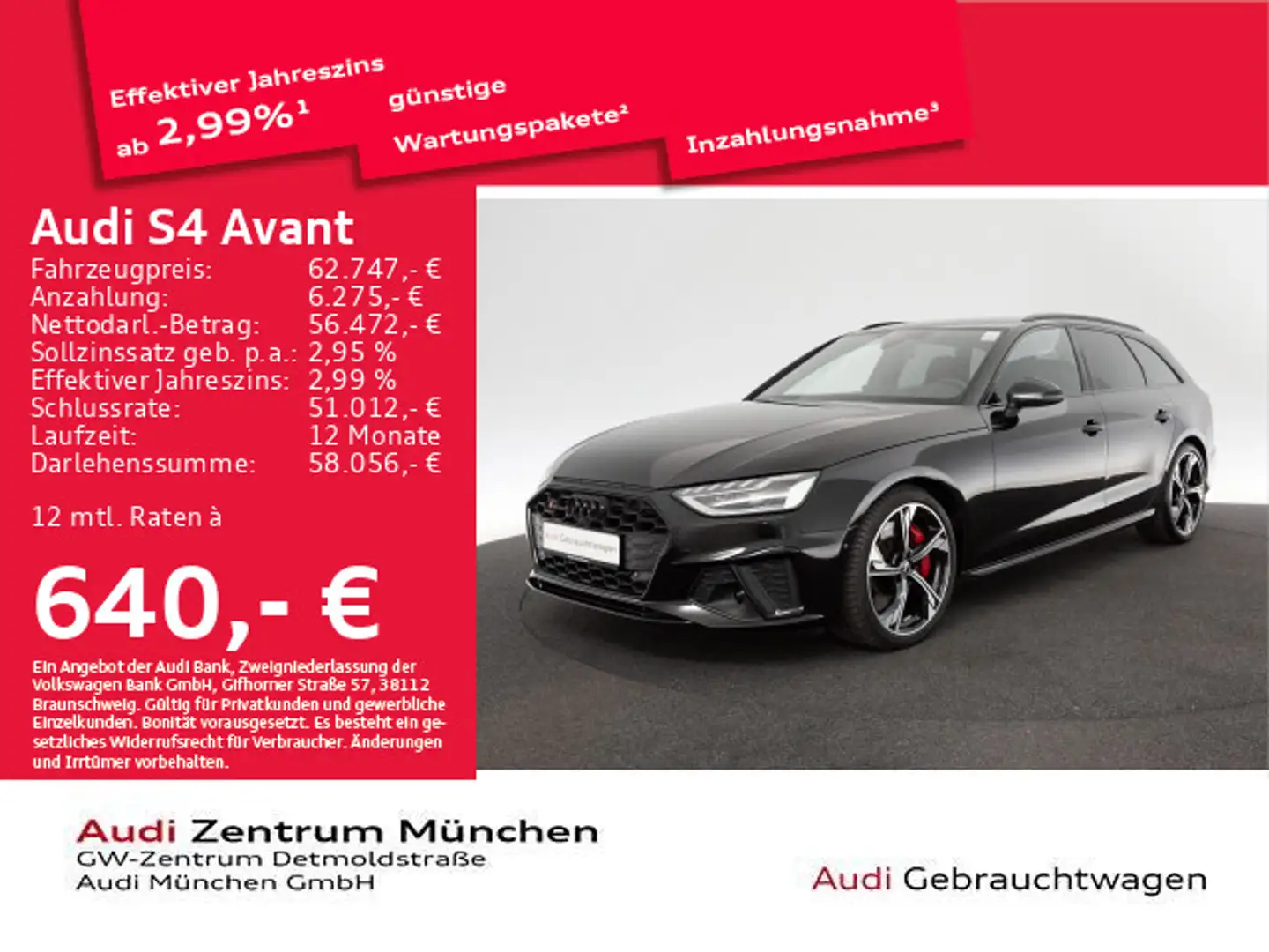 Audi S4 TDI tiptr. AHK/Virtual+/Massage/HuD Schwarz - 1