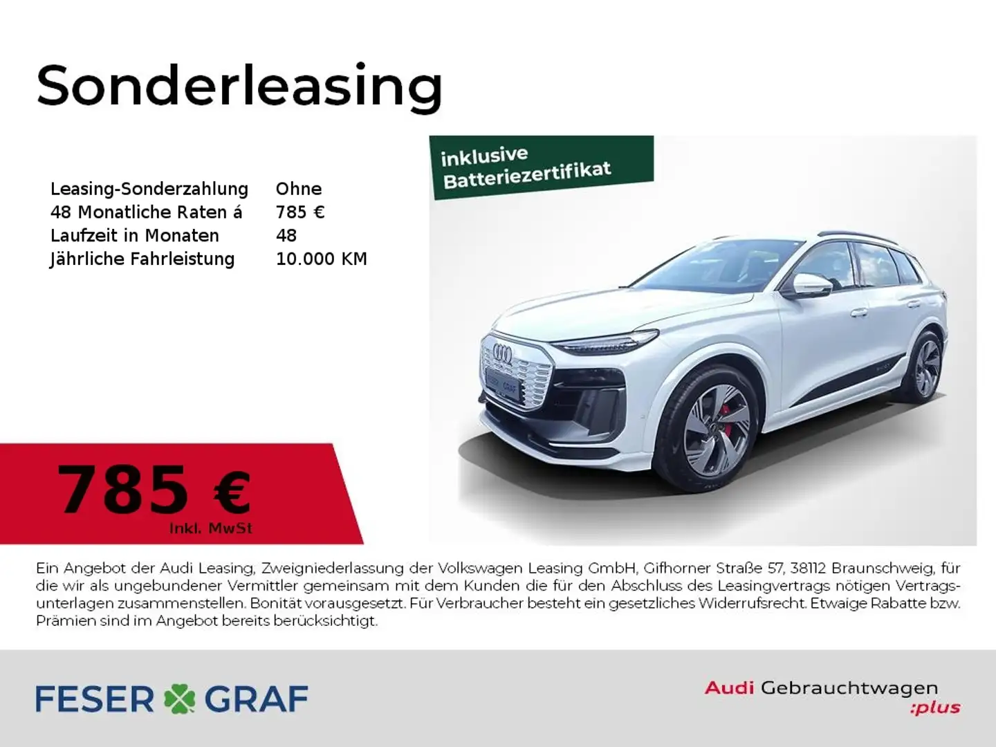 Audi Q6 e-tron 55 qu. 2x S line ACC Matrix 360° Weiß - 1