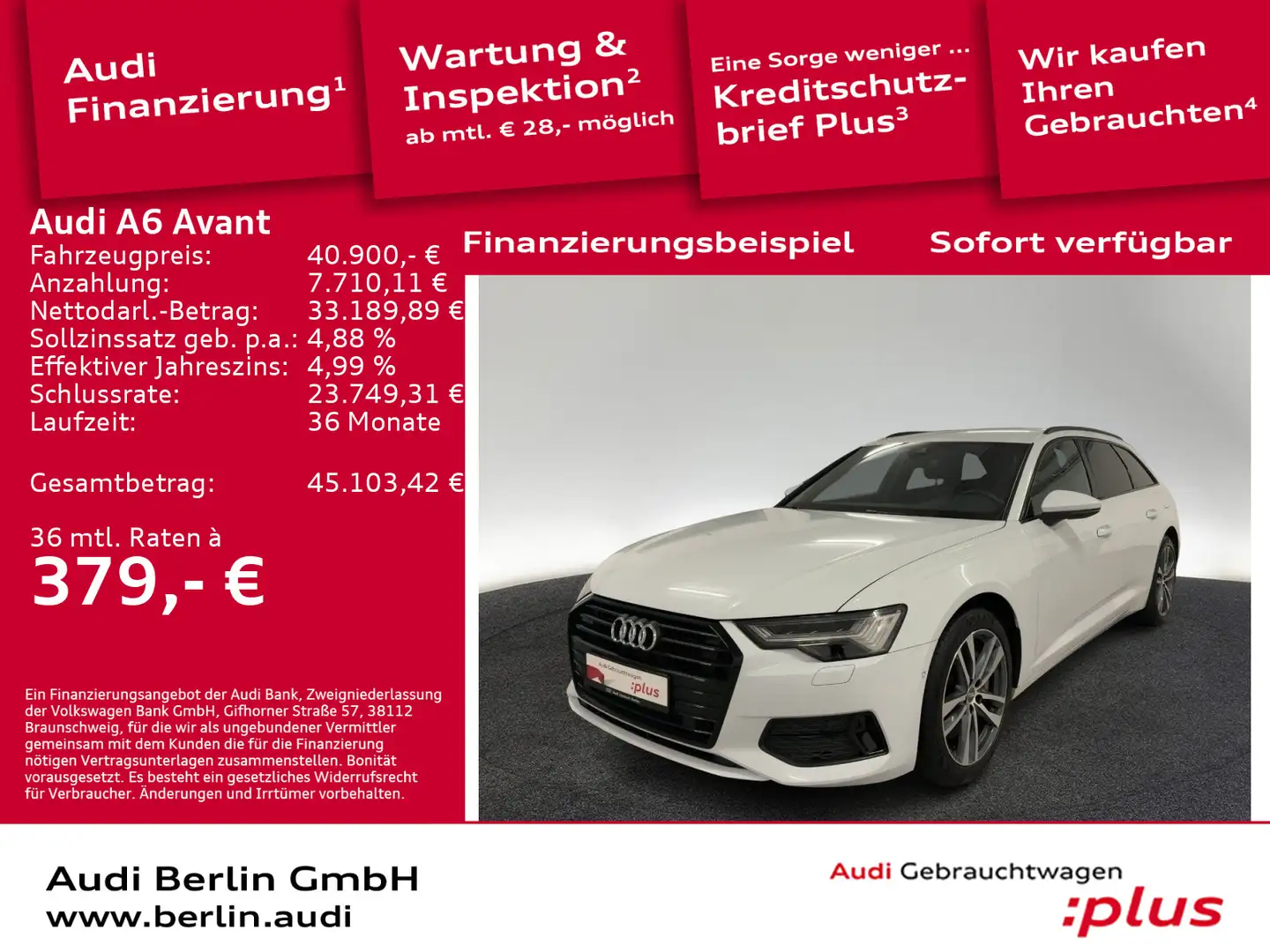 Audi A6 sport 50 TFSI e qu.S tr. AHK RFK MATRIX Weiß - 1