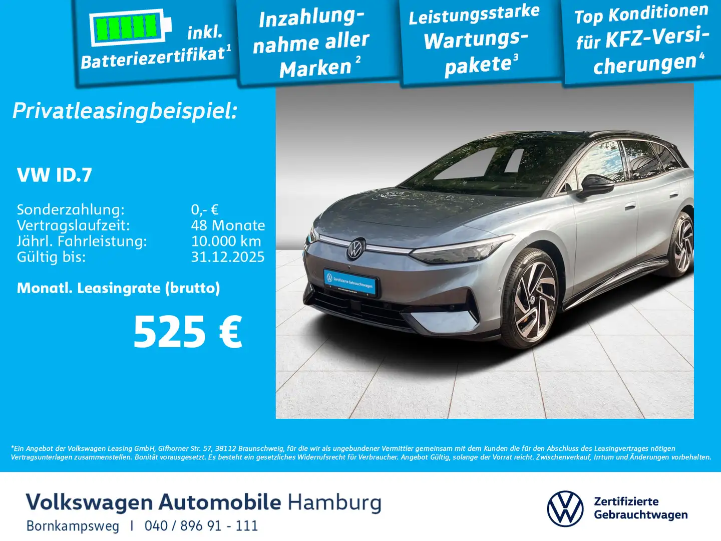 Volkswagen ID.7 Tourer Pro AHK Navi LED 360° Easy Open Blau - 1