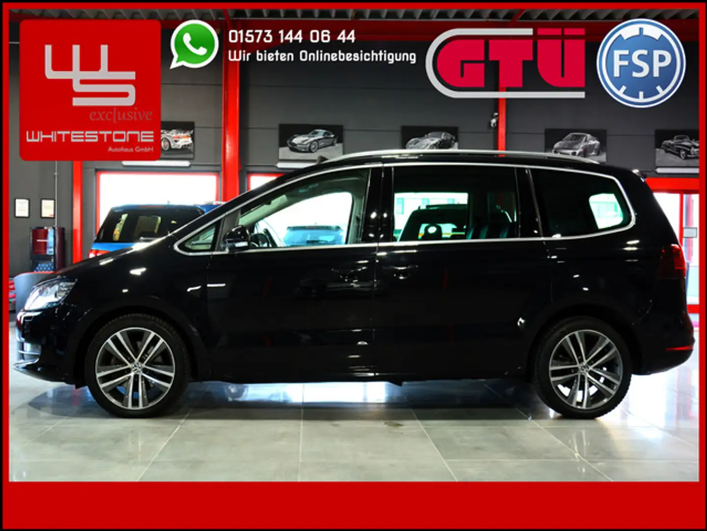 Volkswagen Sharan 2.0 TSI Highline LED ACC Pano Navi Leder Schwarz - 1