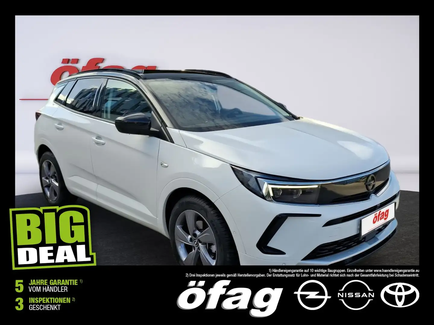 Opel Grandland X 1.2 Turbo Edition LED+Navi+2xKlima Weiß - 1