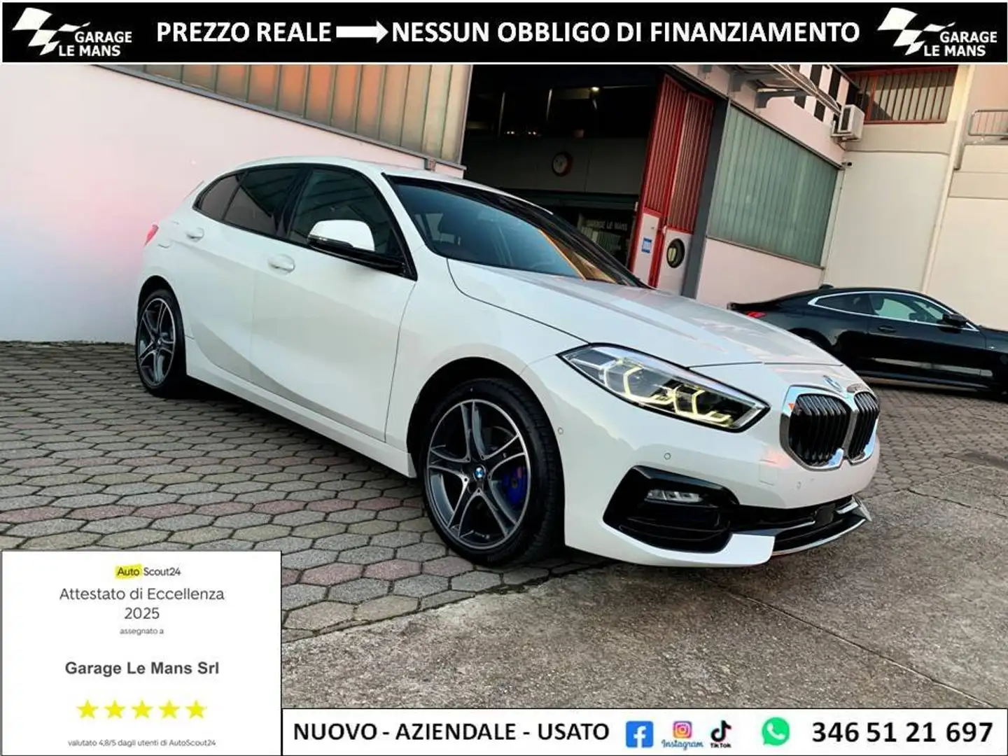 BMW 116 i SPORT AUTO NAVI PELLE CRUISE LED TELEC Weiß - 1