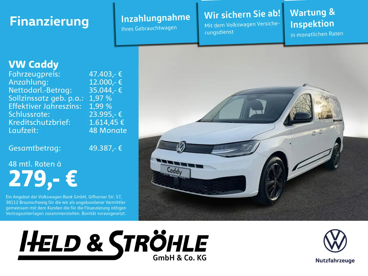Volkswagen Caddy Flexible Maxi Edition TDI DSG NP: 51814,- Wit - 1