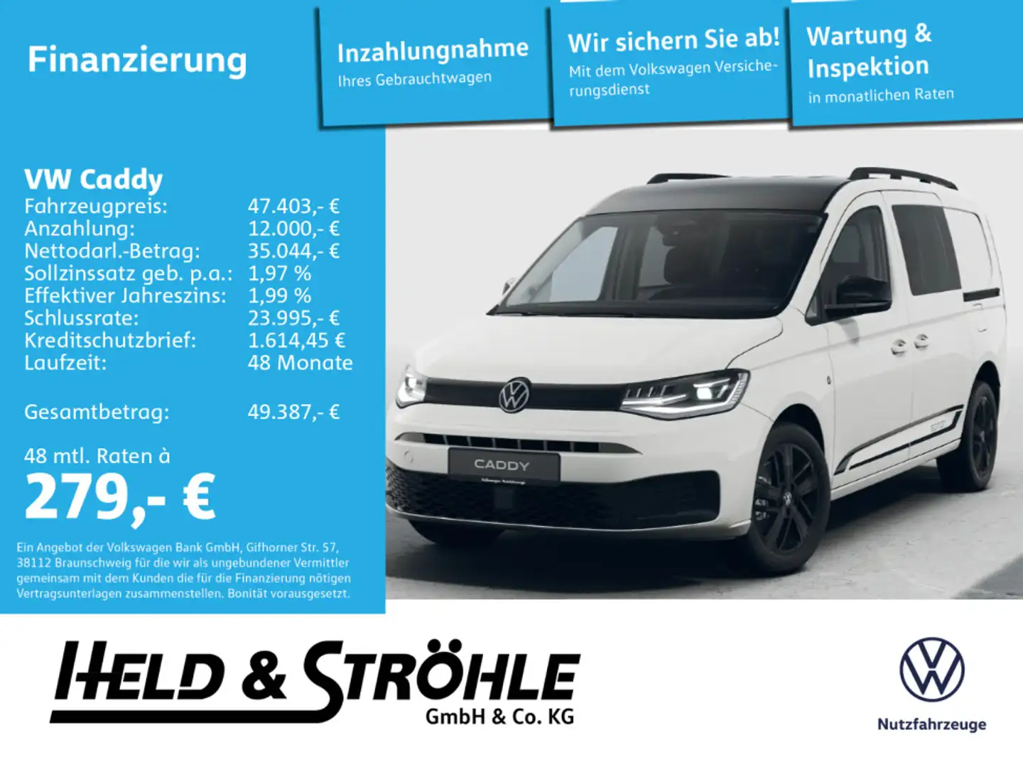 Volkswagen Caddy Flexible Maxi 5-Sitzer 2,0 l 90 kW TDI DSG Blanco - 1