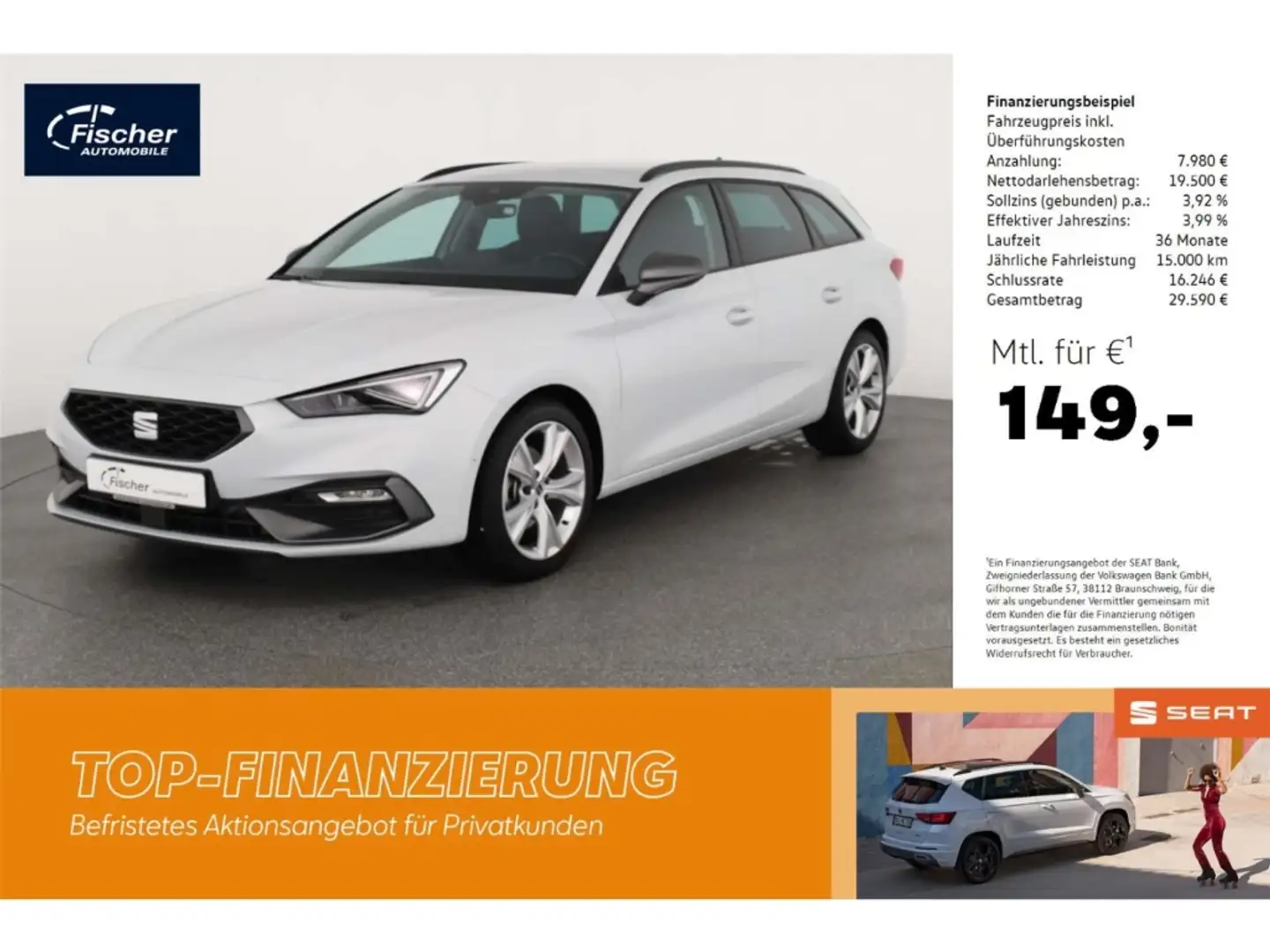 SEAT Leon Sportstourer 1.5 eTSI FR Weiß - 1