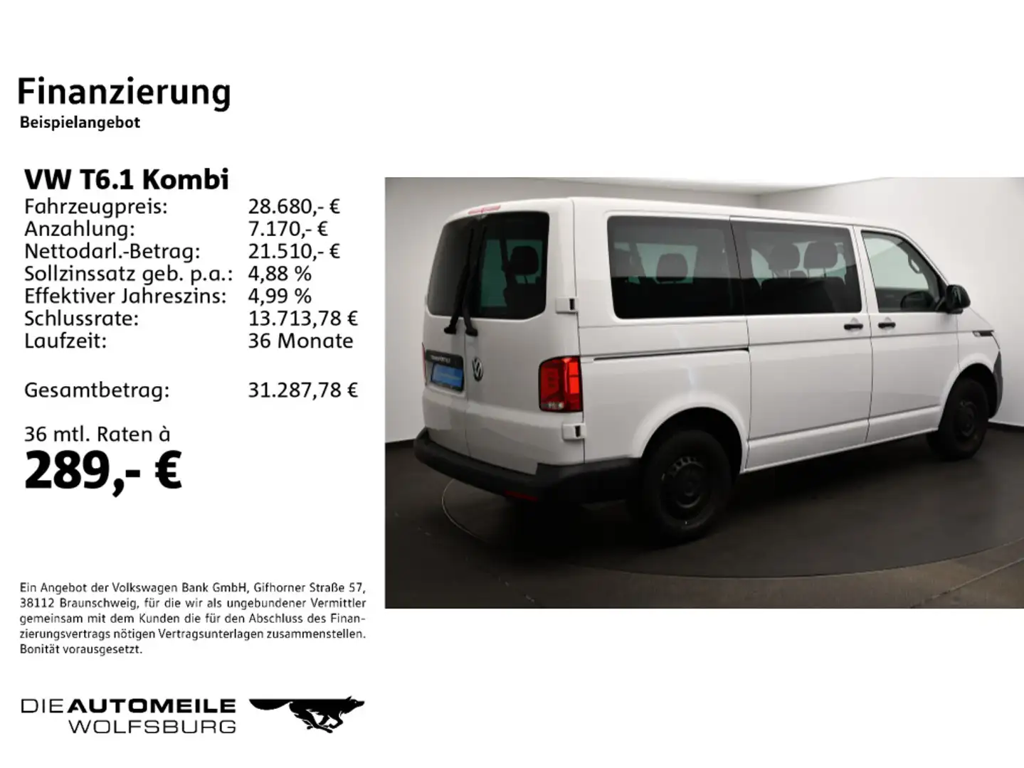 Volkswagen T6.1 Kombi KR 2.0 TDI Einparkhi/ZV Blanco - 2
