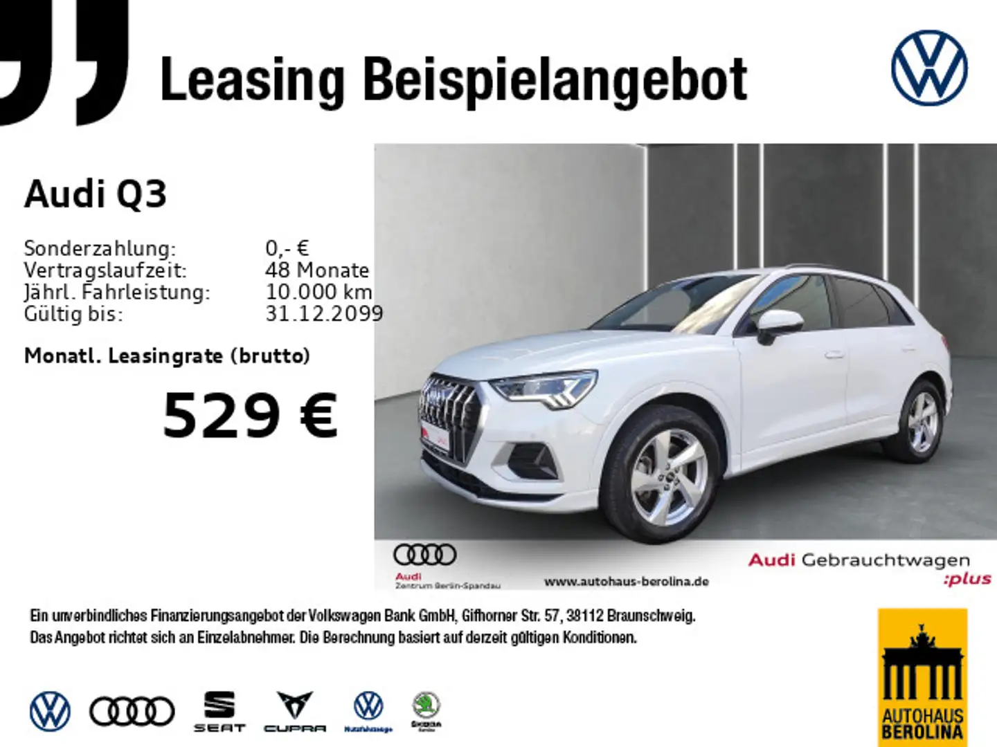 Audi Q3 40 TFSI qu. S line int. S tronic *AHK*NAV+* Weiß - 1