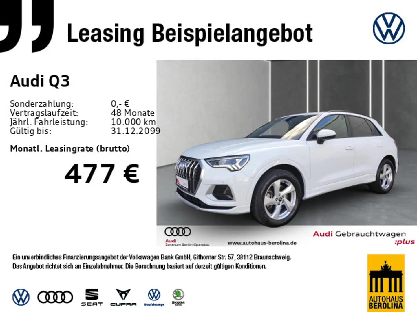 Audi Q3 40 TFSI qu. S line int. S tronic *AHK*NAV+* Weiß - 1
