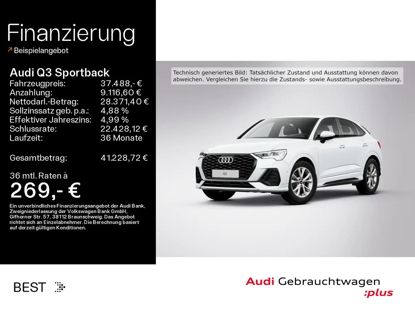Audi Q3 S line 35 TDI AHK*Assist*Matrix*Nav Weiß - 1