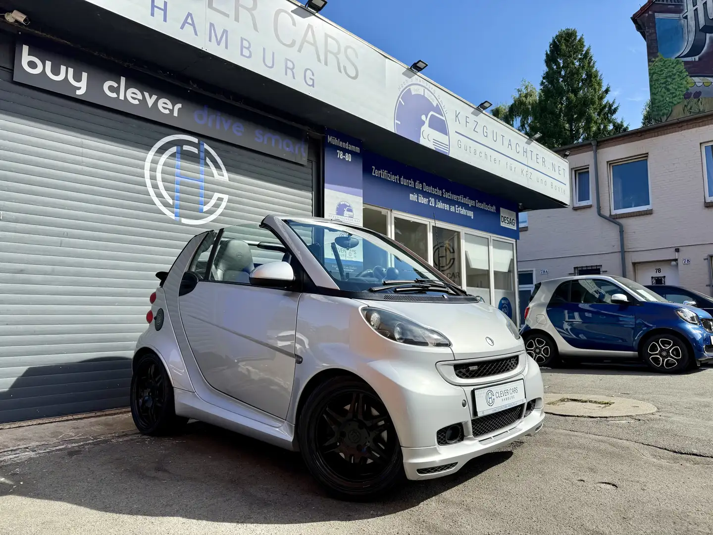 smart forTwo CABRIO*BRABUS XCLUSIVE*LEDER*NAVI*CAM*F1 Argent - 1
