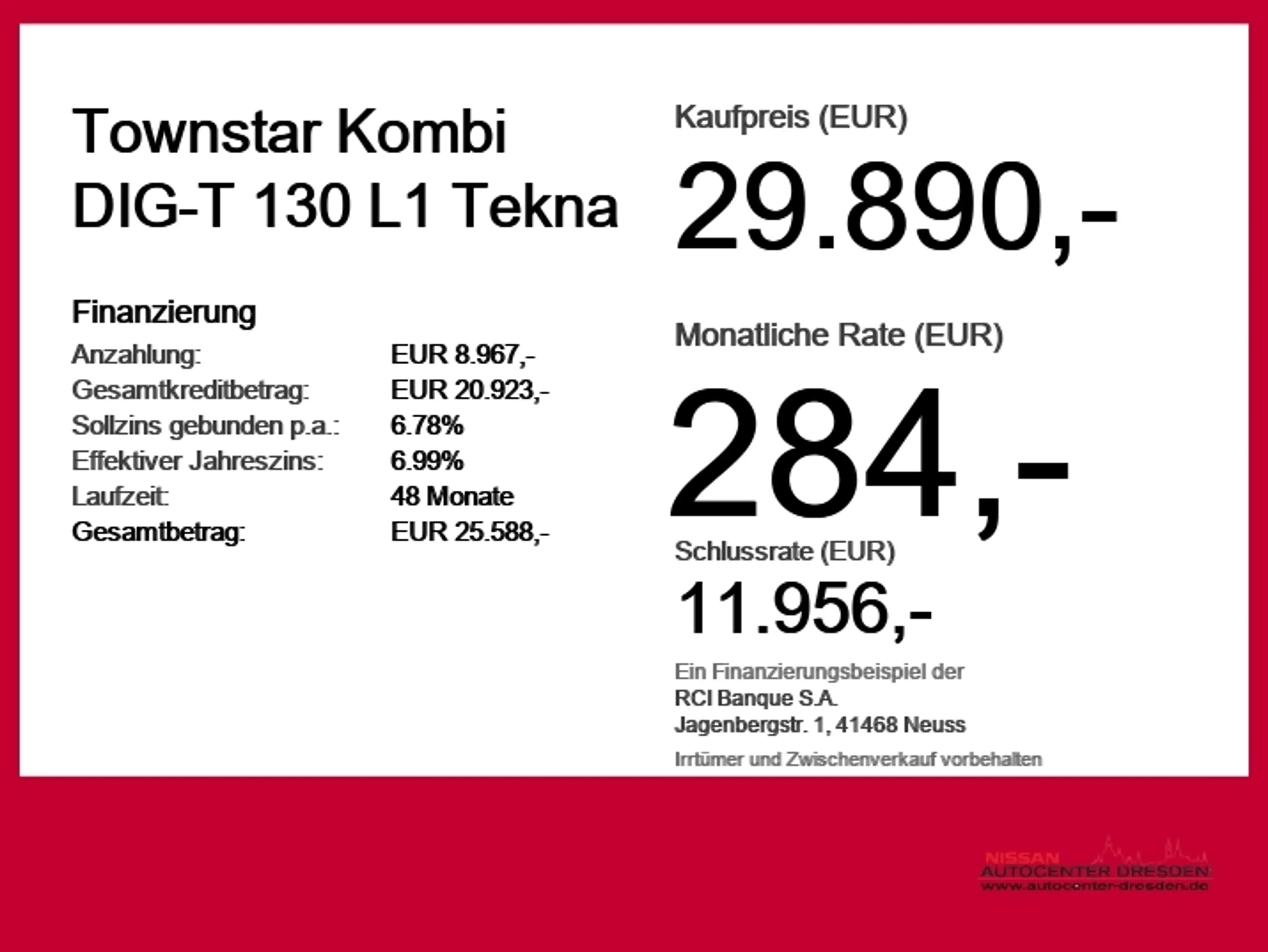 Nissan Townstar Kombi DIG-T 130 L1 Tekna Navi+SHZ+360 — photo 6