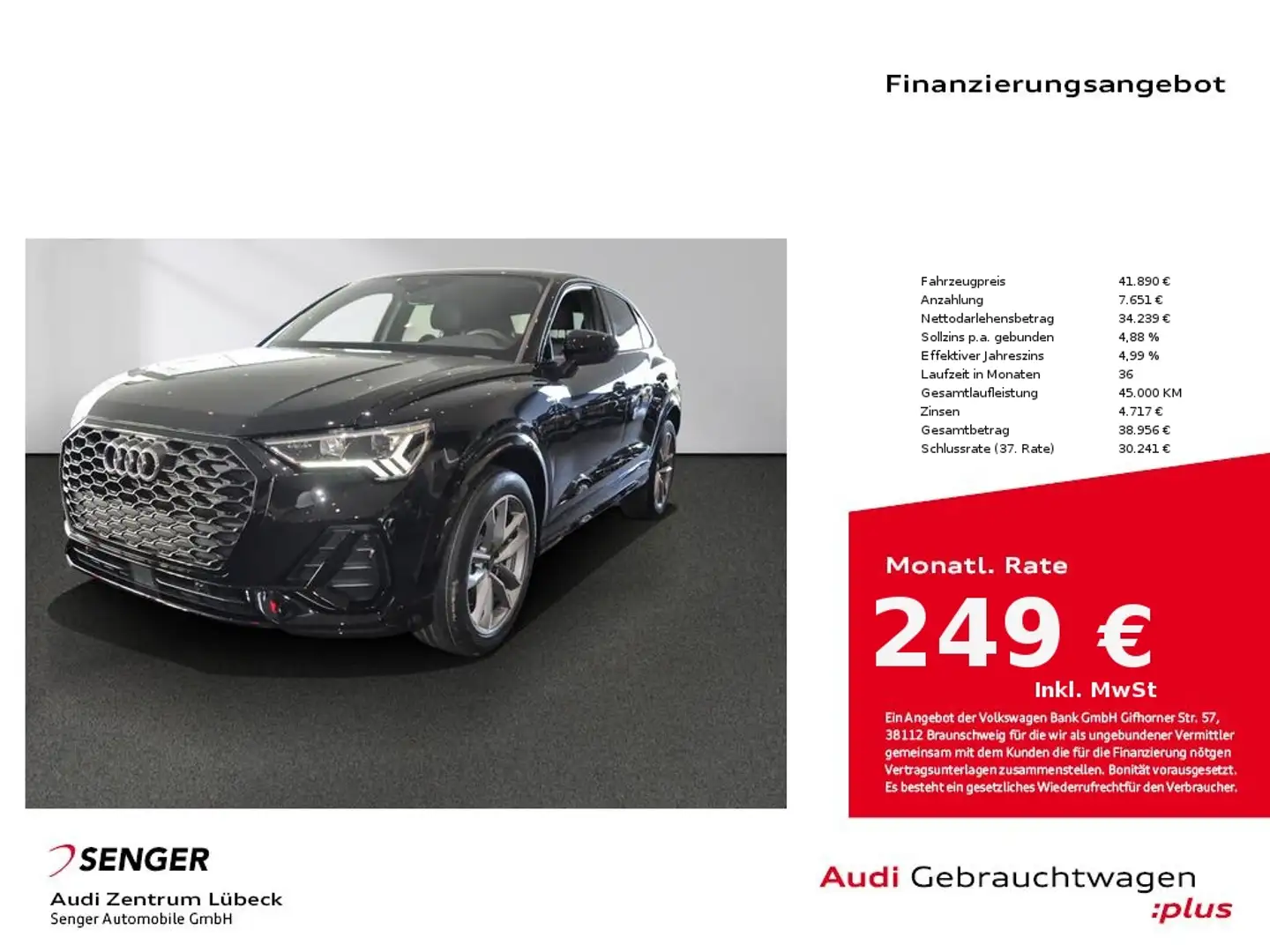 Audi Q3 Sportback S line 35 TFSI Optik-Paket Navi LED Schwarz - 1