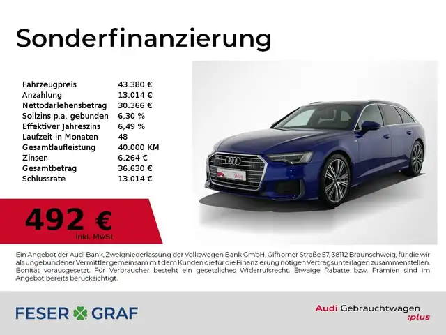2023 Audi A6 in Blue for sale