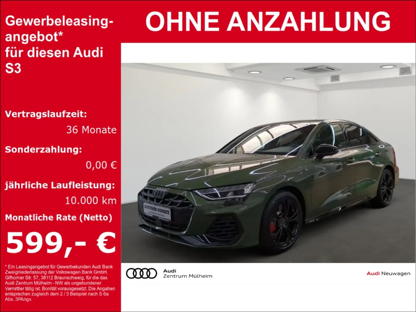 Audi S3 Limousine 2.0 TFSI quattroSportpaket Navi Digitale Verde - 1