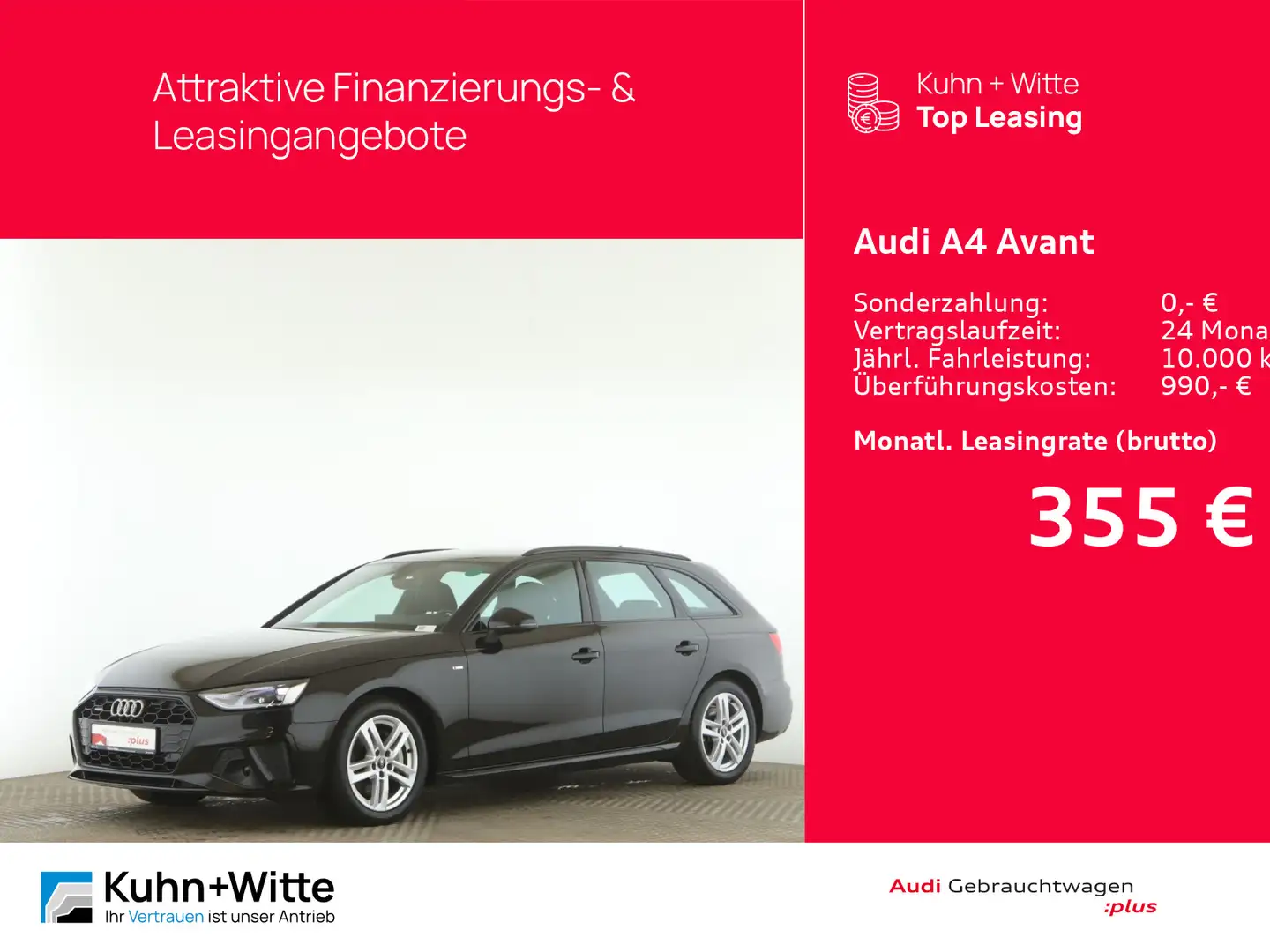 Audi A4 40 TDI quattro S line *ACC*LED*RFK*MMI- Schwarz - 1