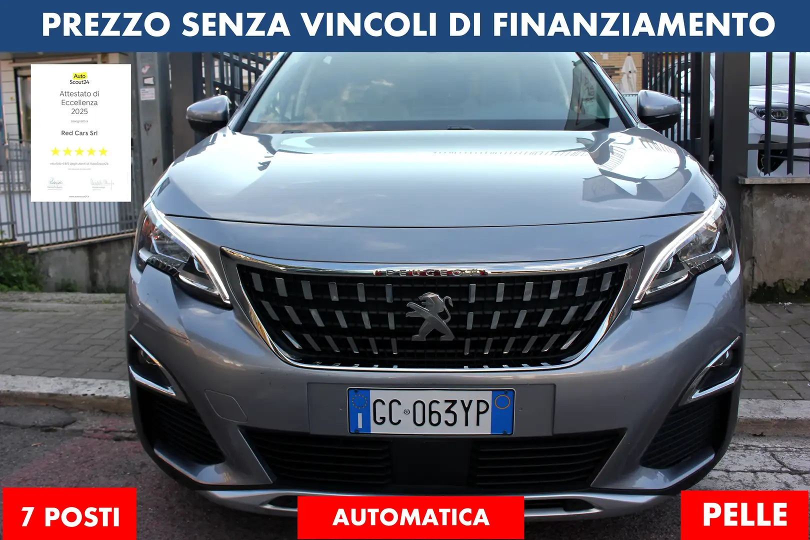 Peugeot 5008 ALLURE*7 POSTI*1.5-130CV*EAT8* PELLE NAVI UNIPRO Gris - 1