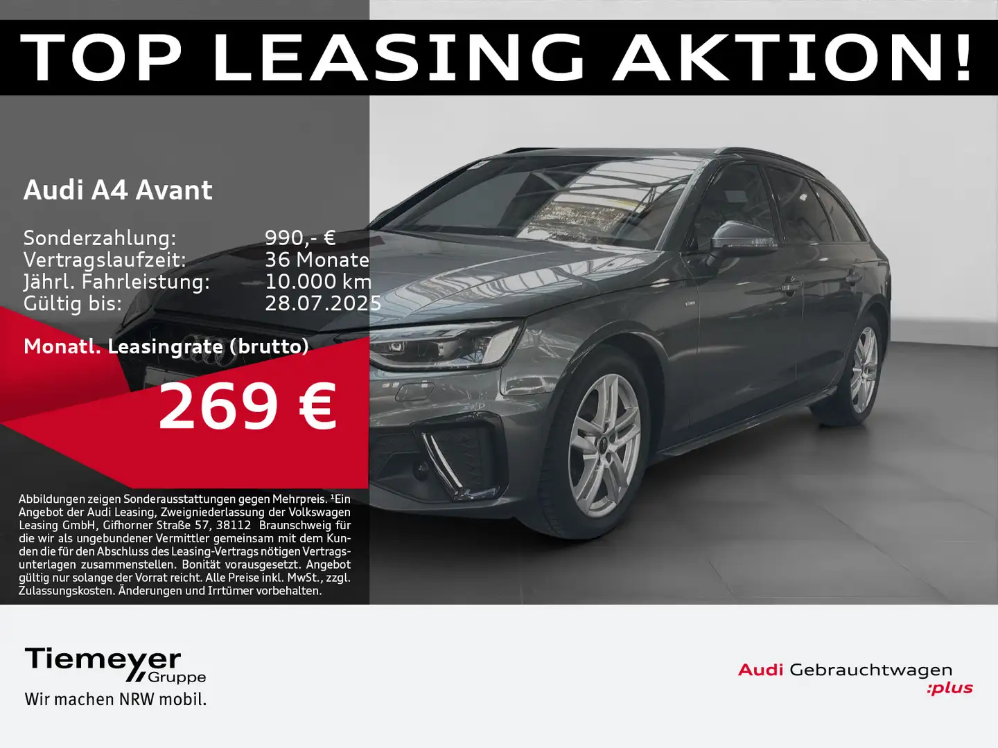 Audi A4 35 TFSI S LINE LEDER PANO LED MEMORY Grigio - 1