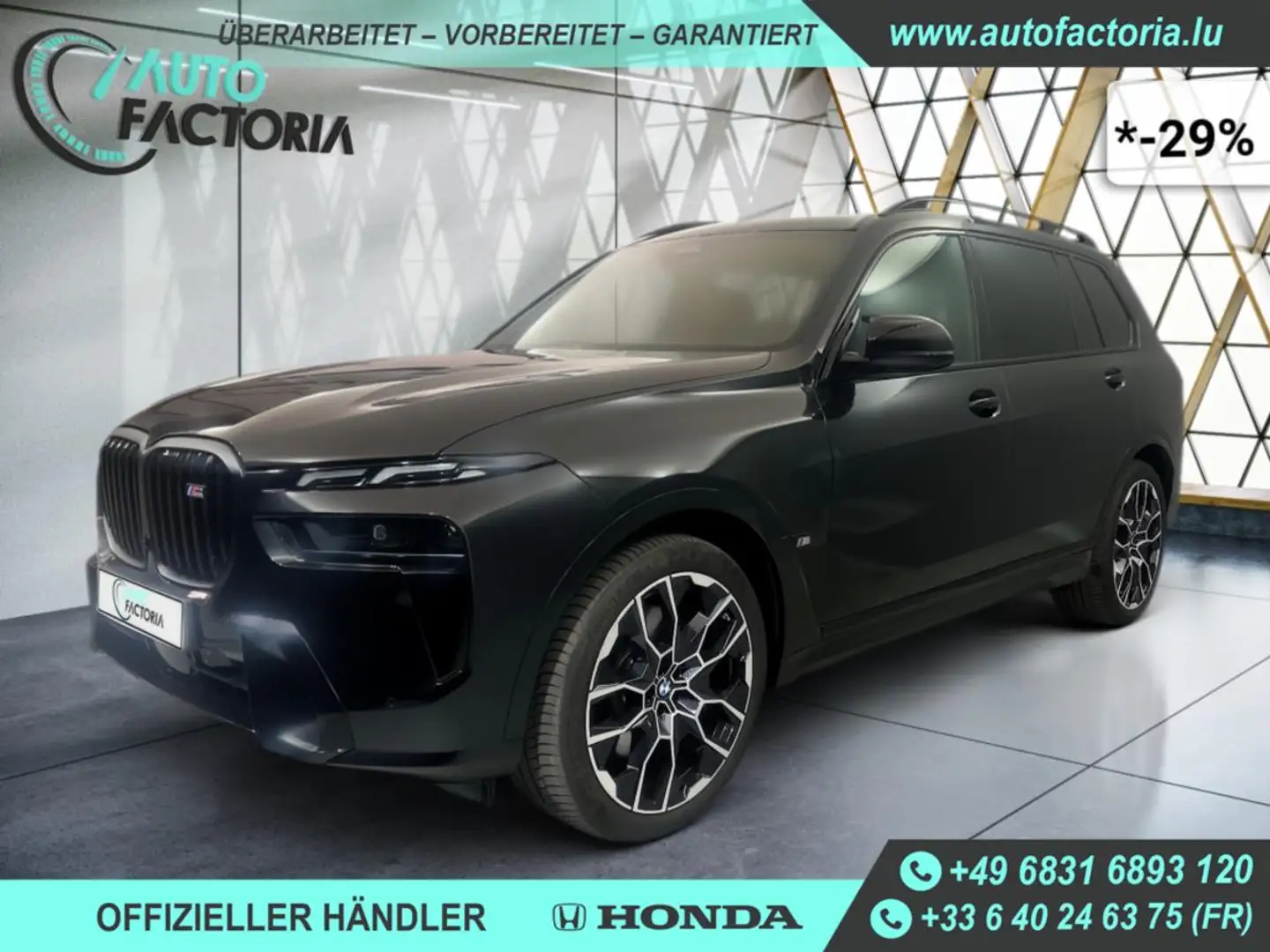 BMW X7 M60I 530PS G8 4x4+SKY LOUNGE+NAVI+LEDER+360KAM -29% Schwarz - 1