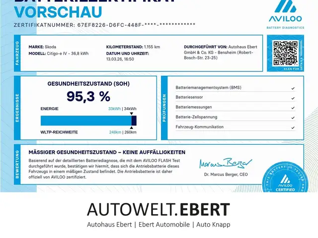 Skoda Citigo e iV Style/SITZHEIZUNG/TEMPOMAT/SPUR-AS./