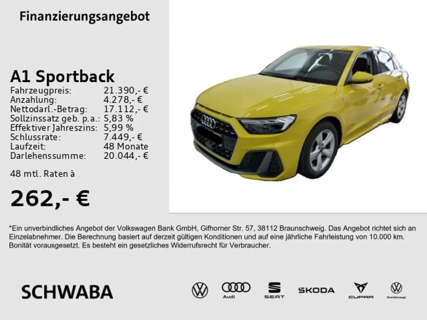Audi A1 S line 25 TFSI *LED*NAVI*SPUR*8fach Gelb - 1