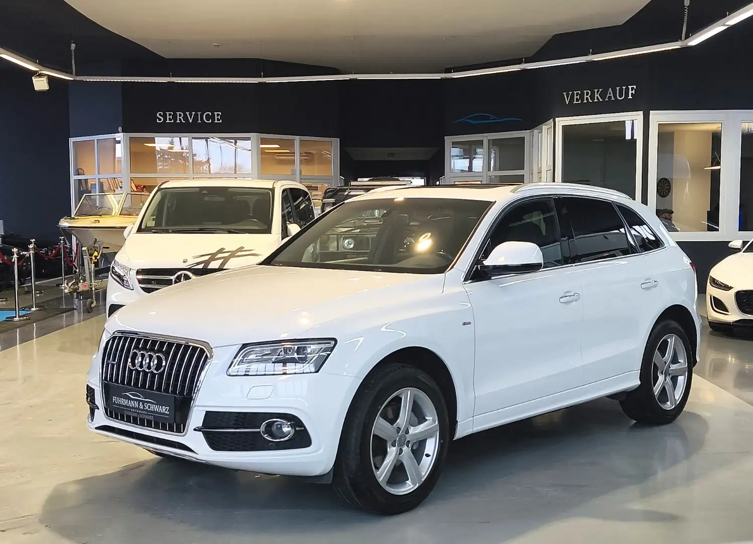 Audi Q5 2.0TFSI Quattro AHK Standh. 3*S-Line+Glasdach Weiß - 1
