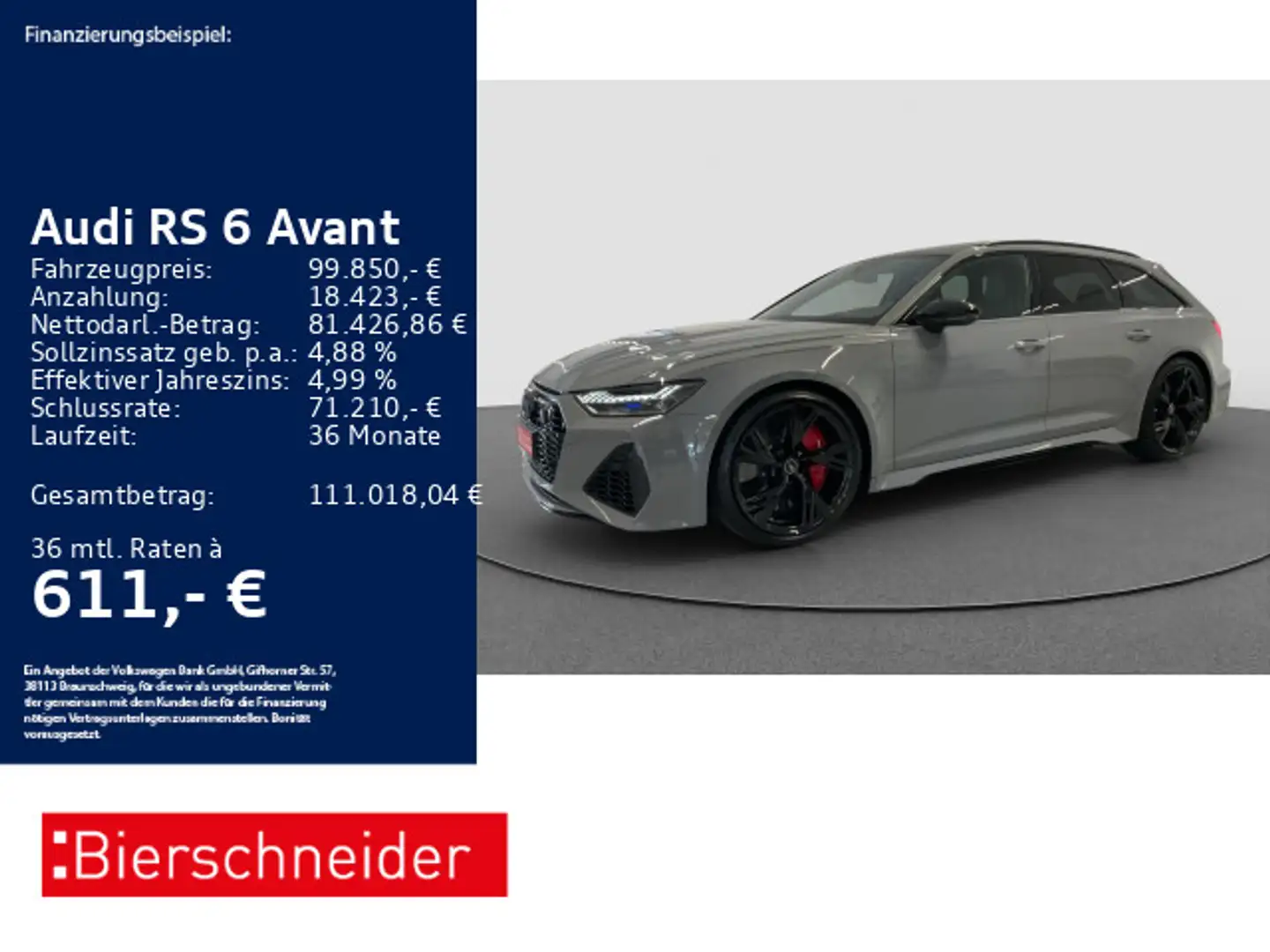 Audi RS6 RS6 Avant AHK LASER STHZ PANO B&O Grau - 1