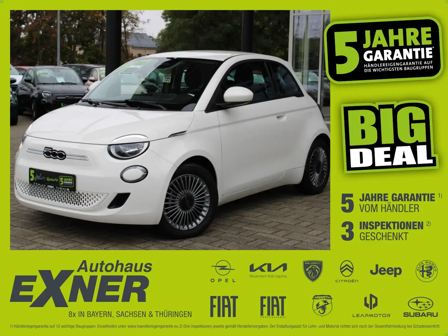 Fiat 500e KlimaA+LM+AUT+SpurH+Virtual Cockpit+ Weiß - 1