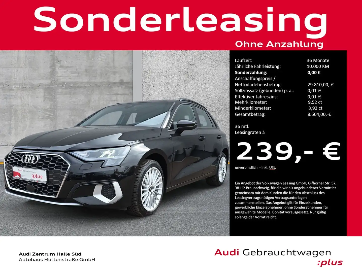 Audi A3 Sportback 30 TDI advanced LED NAVI+ KAMERA eKLAPPE Schwarz - 1