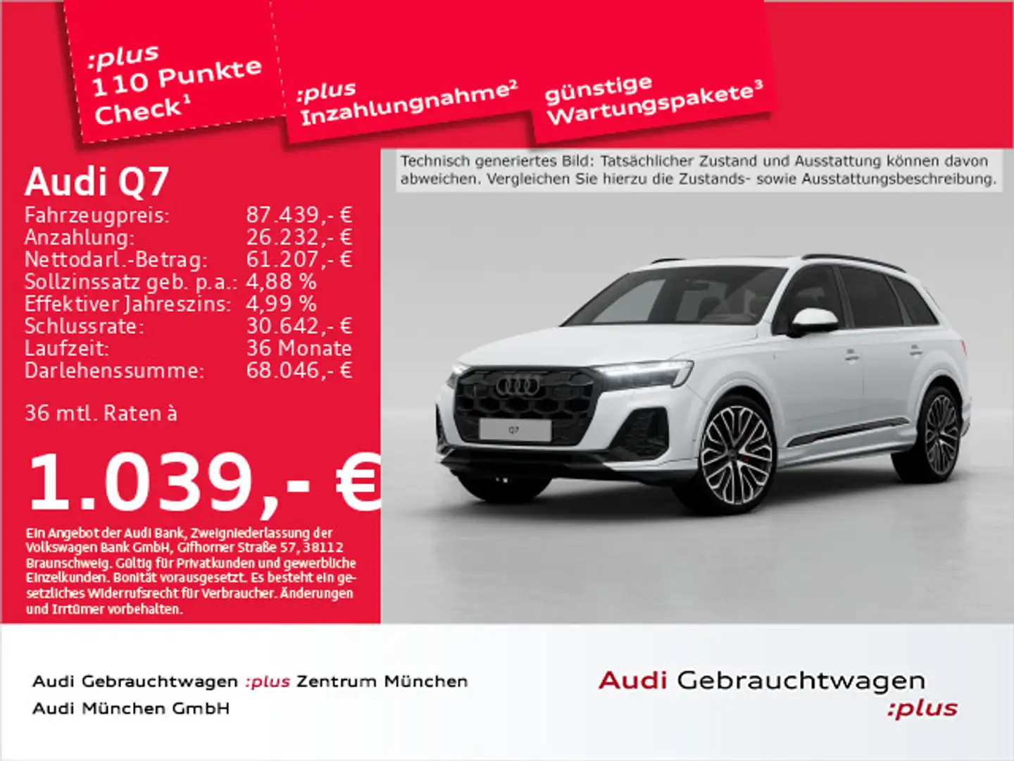 Audi Q7 50 TDI qu. S line 7-Sitzer/StdHzg/Pano/AHK/La Blanc - 1