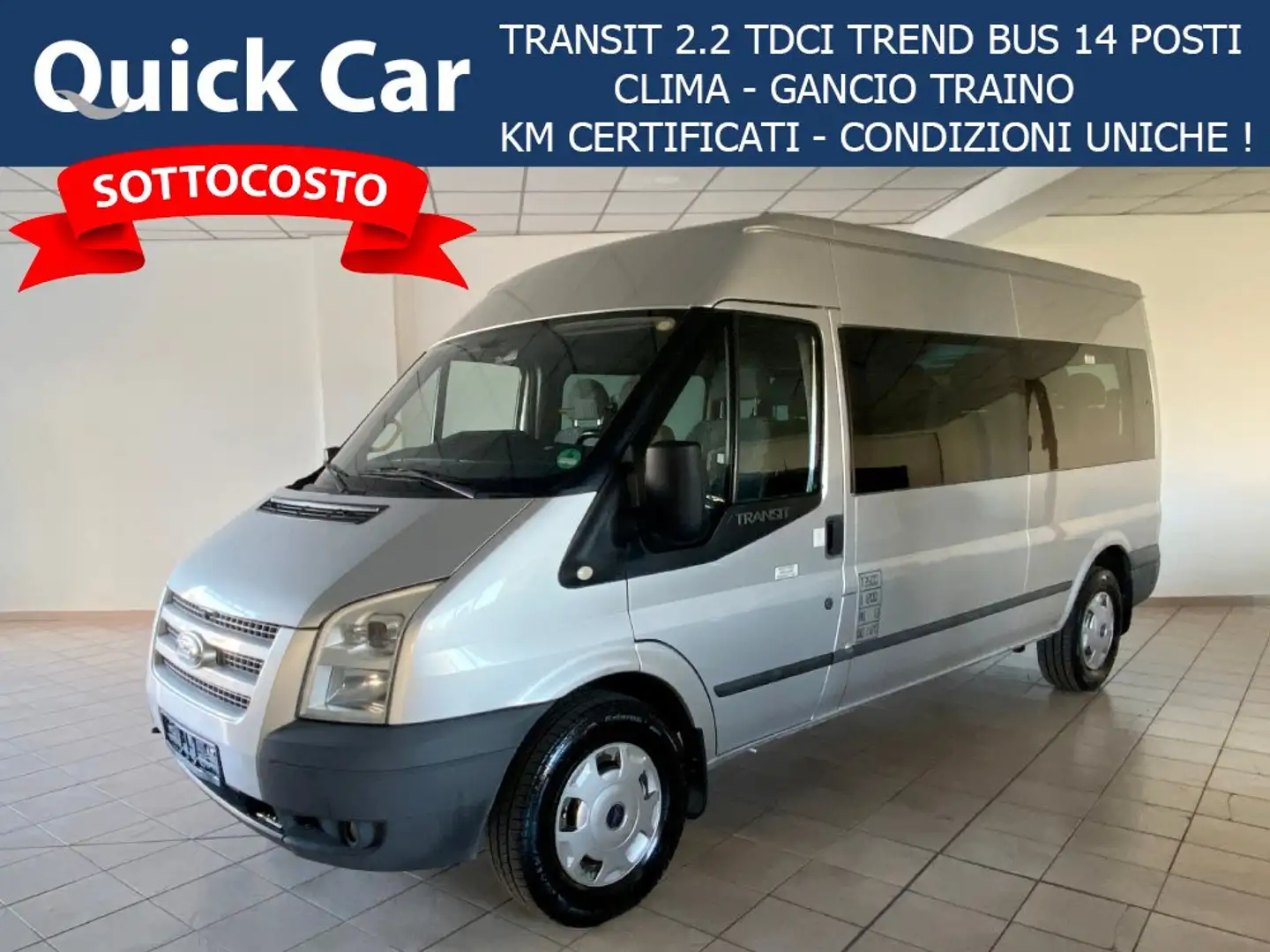 Ford Transit Bus TRANSIT 2.2 TDCI,BLUETOOTH,CRUISE CONTROL,14 POSTI Argent - 1