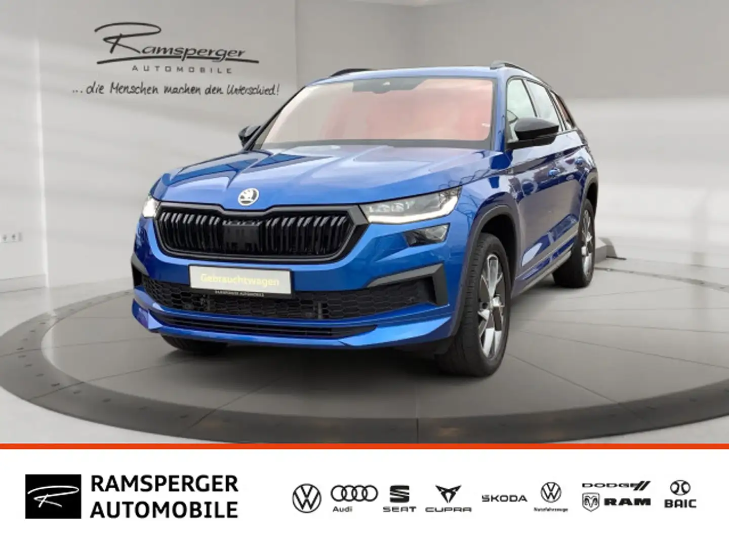 Skoda Kodiaq 2.0 TDI DSG Sportline 4x4 AHK Matrix Pano Blau - 1