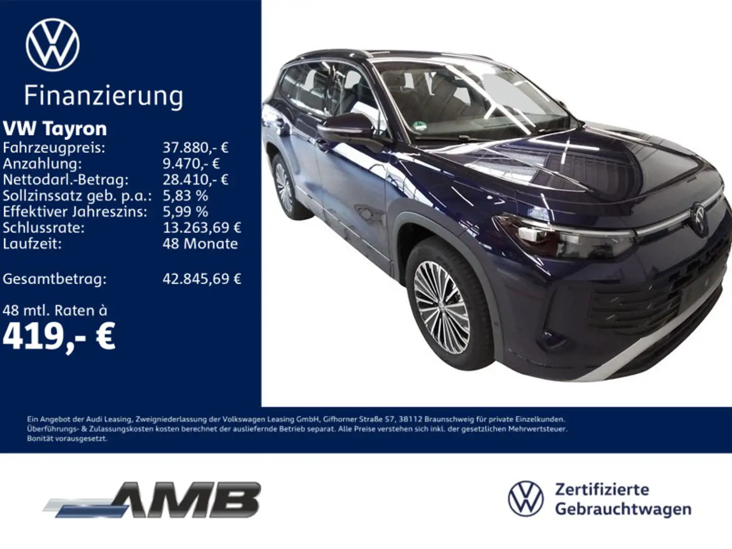 Volkswagen Tayron Life 1.5 eTSI AHK/LED/ACC/RFK/04.30Garant Violett - 1