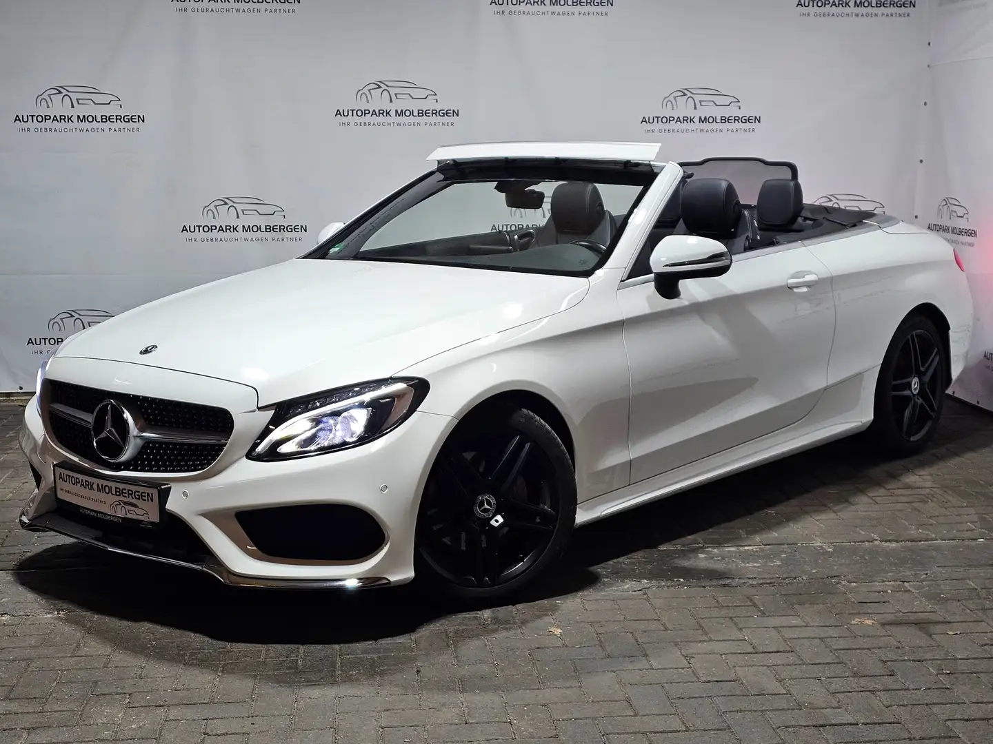 Mercedes-Benz C 180 AMG Line Cabrio Automatik Alcantara GARANTIE Blanco - 2